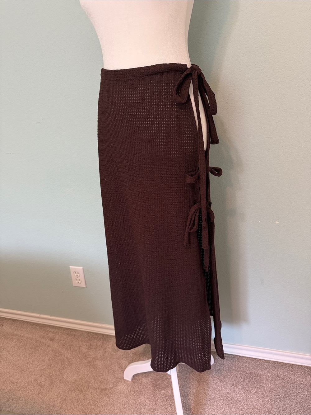 Rachel Zoe Brown Tie-Side Swim Sarong Maxi